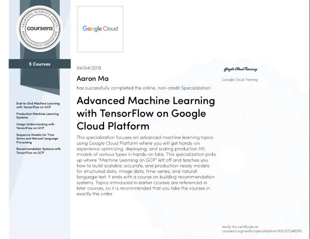 Advanced Machine Learning with Tensorflow on Google Cloud platform