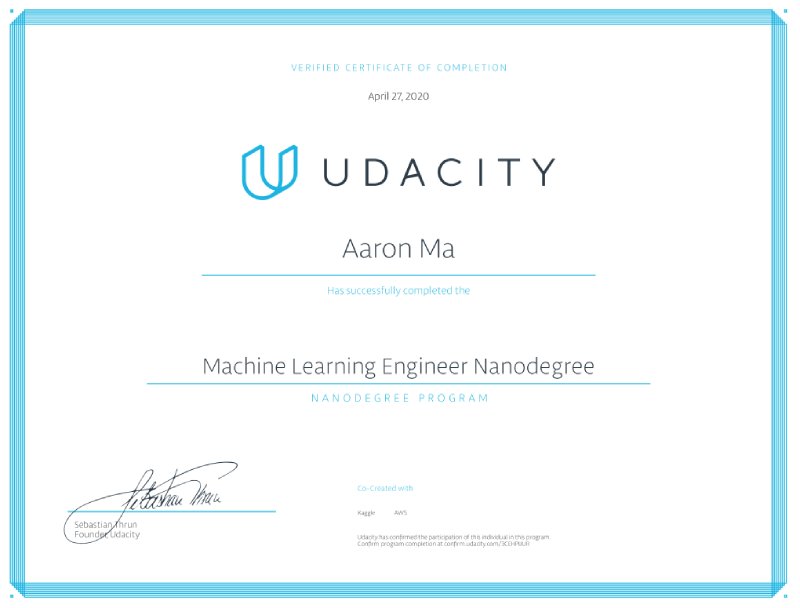 Machine Learning Engineer Nanodegree